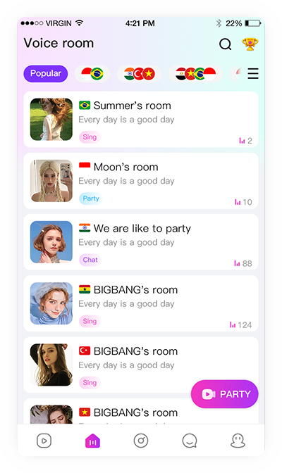 Voice Chat Room List